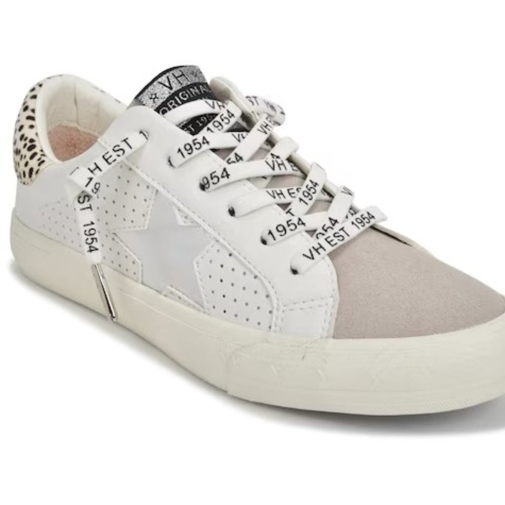 VINTAGE HAVANA GRANDE SLIP-ON SNEAKER Size 10 White/Taupe/Animal Print Leather